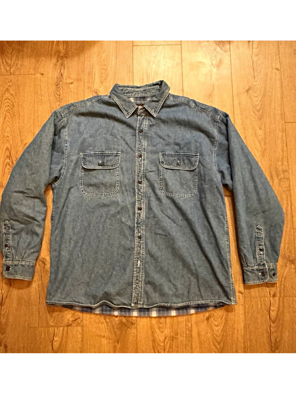Levi's Blue Denim Lined Button-Up Jacket Mens 2XL Long
